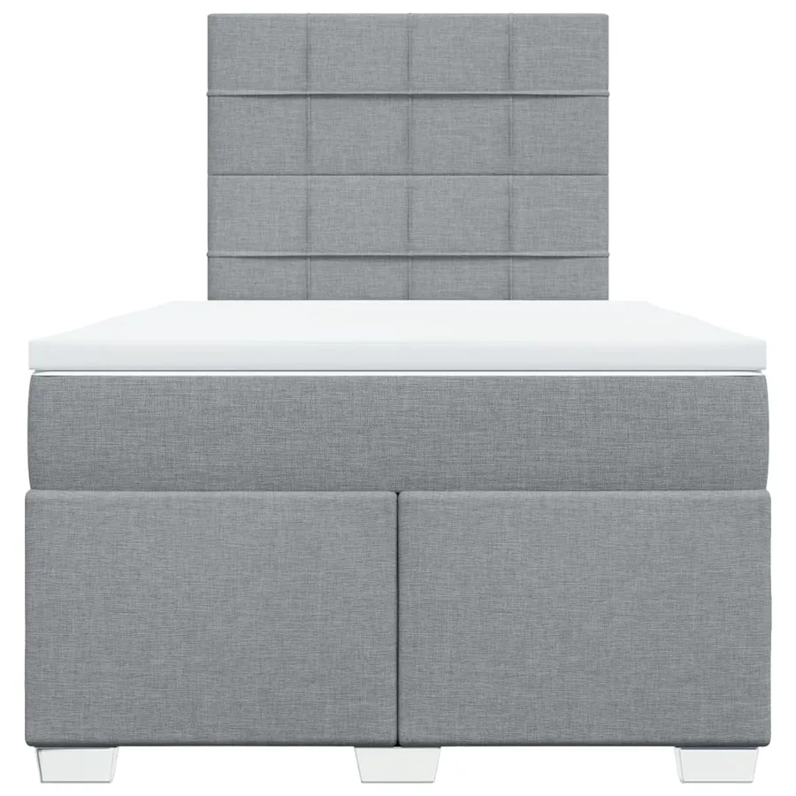 Sommier à lattes de lit et matelas gris clair 120x190 cm tissu - 6