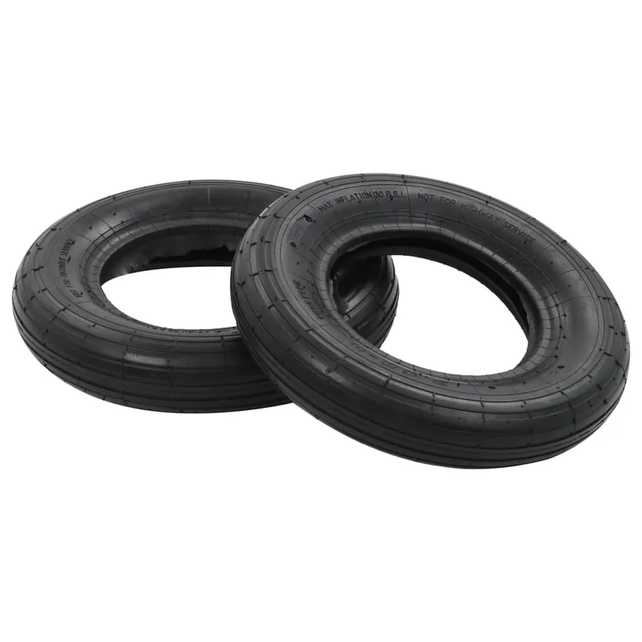 Pneu de brouette et chambre à air 4 pcs 3.50-8 4PR Caoutchouc - 2