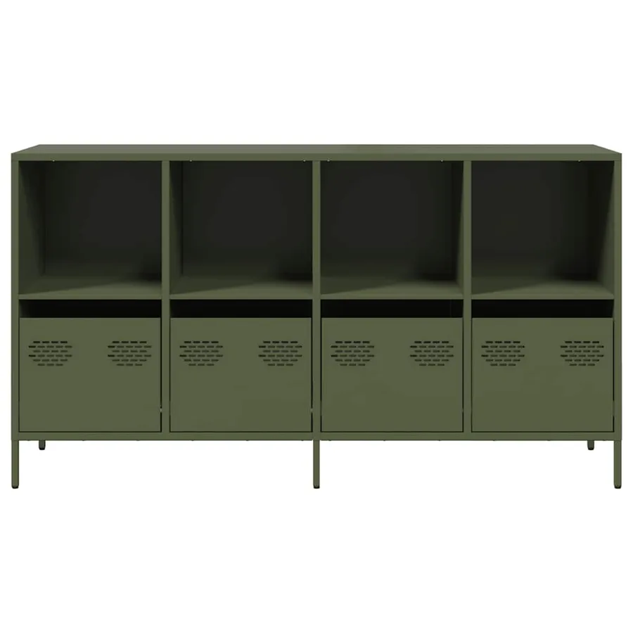 Buffet vert olive 135x39x73,5 cm acier laminé à froid - 5