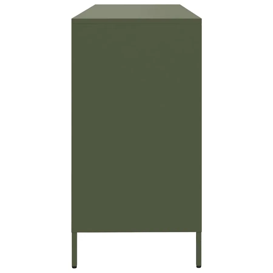 Buffet vert olive 135x39x73,5 cm acier laminé à froid - 6
