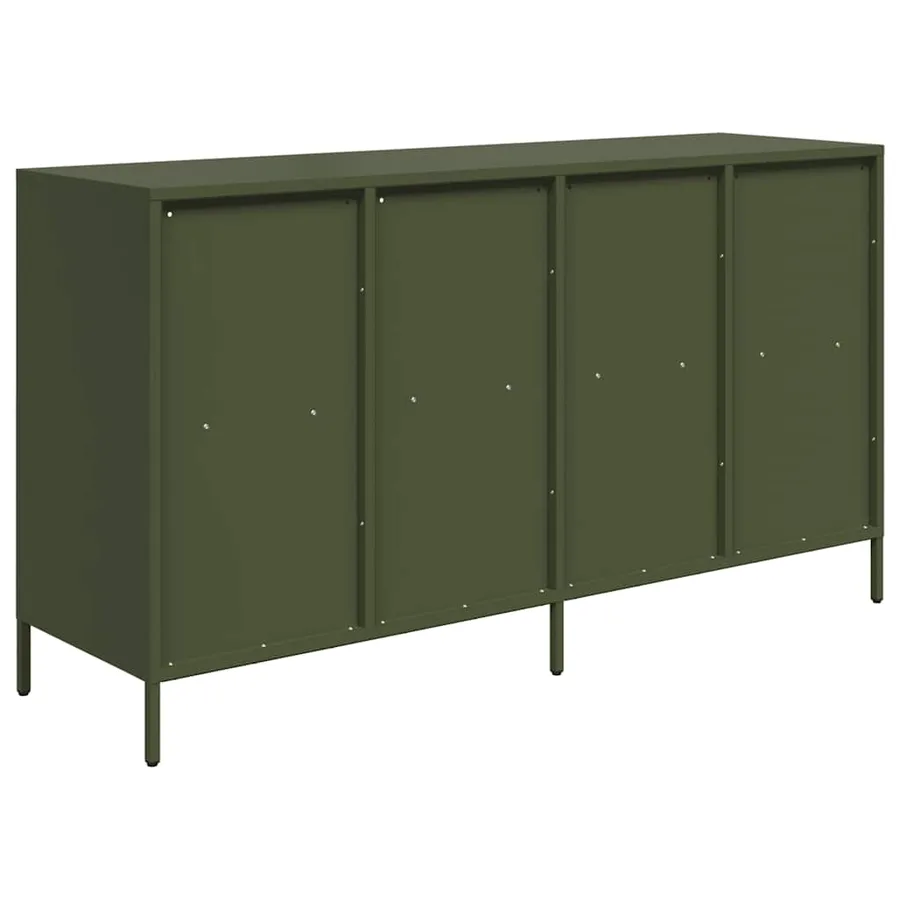 Buffet vert olive 135x39x73,5 cm acier laminé à froid - 7