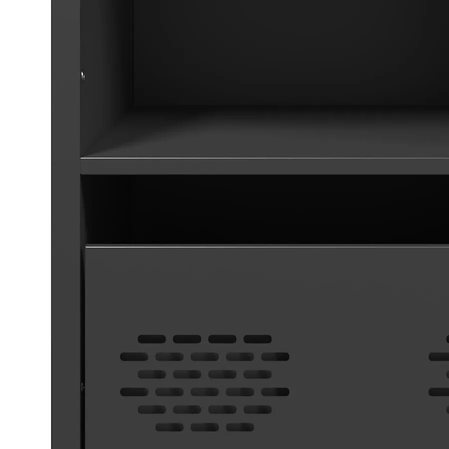 Buffet haut noir 35x39x103,5 cm acier - 10