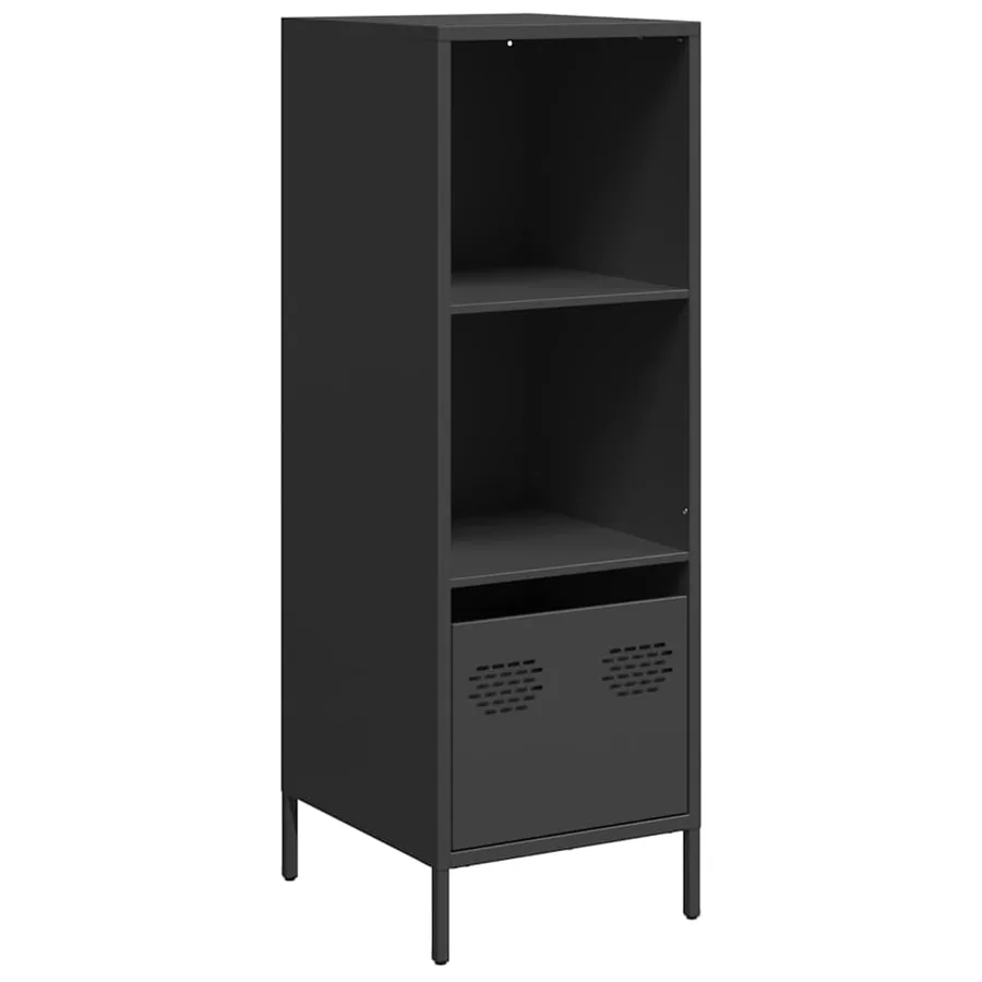 Buffet haut noir 35x39x103,5 cm acier - 2