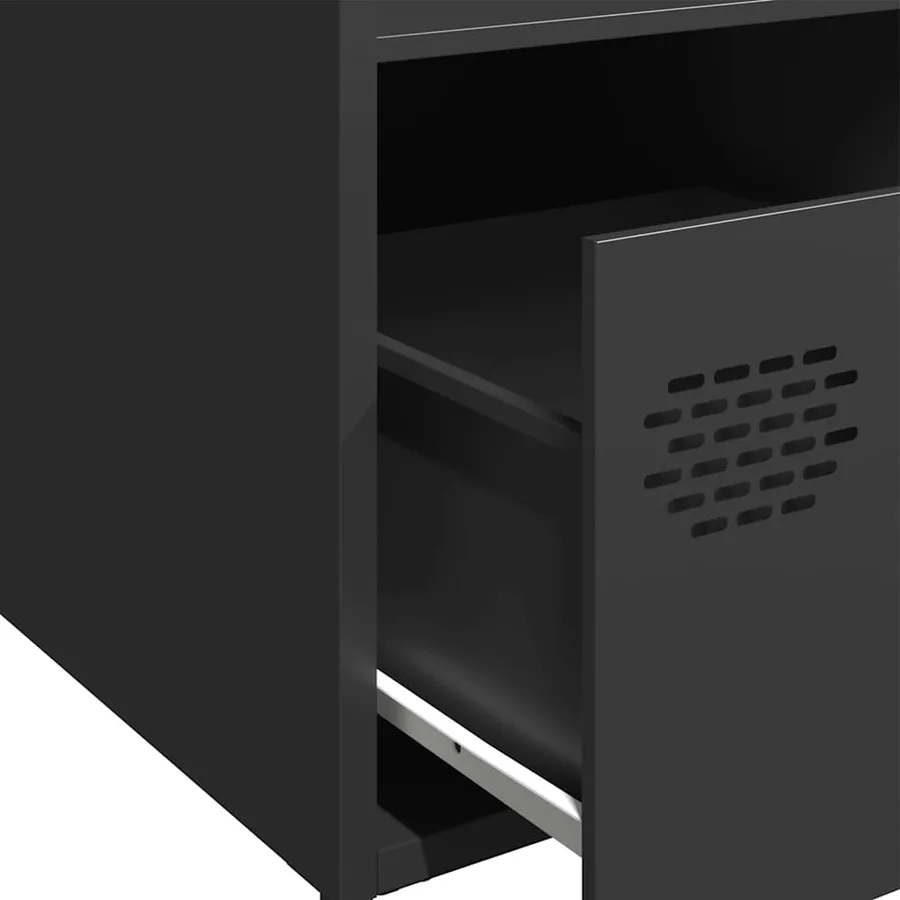 Buffet haut noir 35x39x103,5 cm acier - 9