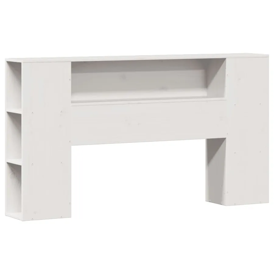 Lit bibliothèque sans matelas blanc 150x200 cm bois pin massif - 7