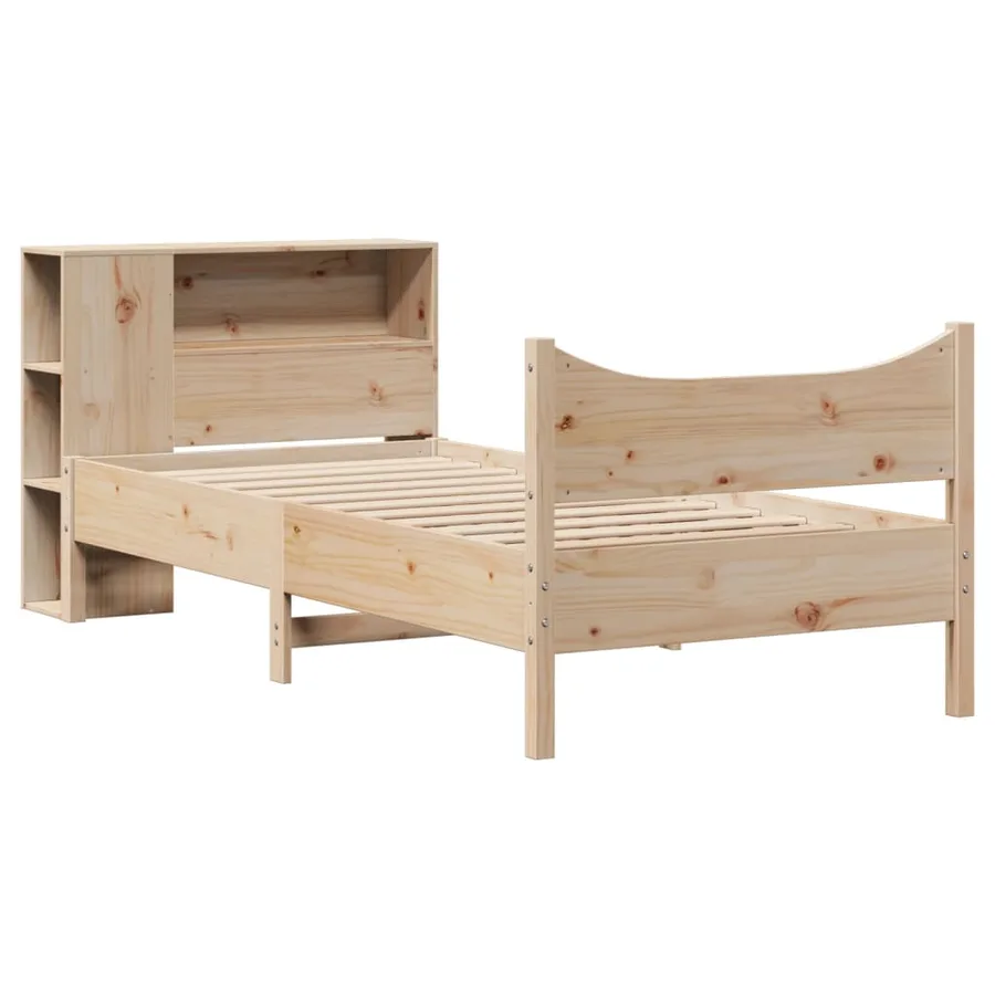 Cadre de lit sans matelas 75x190 cm bois de pin massif - 3