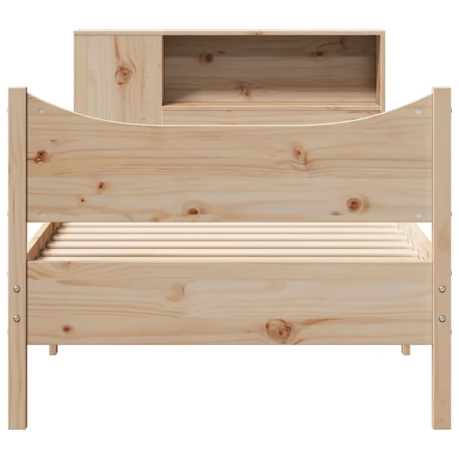 Cadre de lit sans matelas 75x190 cm bois de pin massif - 4