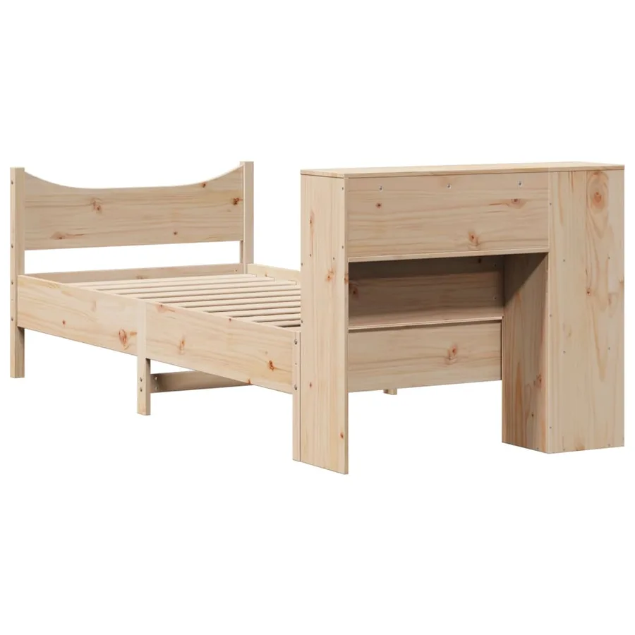 Cadre de lit sans matelas 75x190 cm bois de pin massif - 8