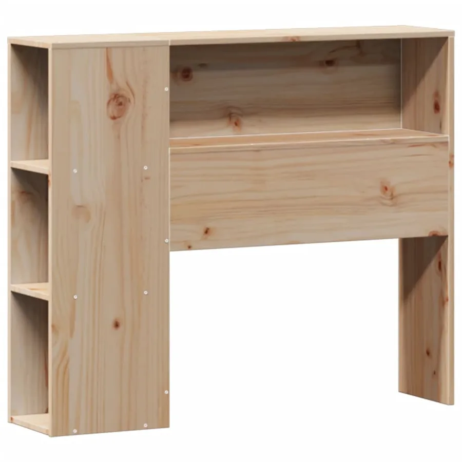 Lit bibliothèque sans matelas 75x190 cm bois de pin massif - 7