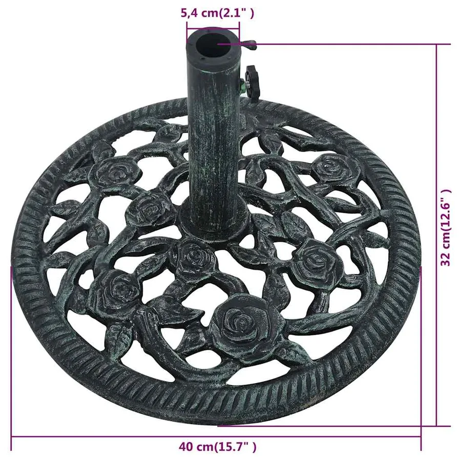 Parasol base Green 9 kg 40 cm Cast iron - 9