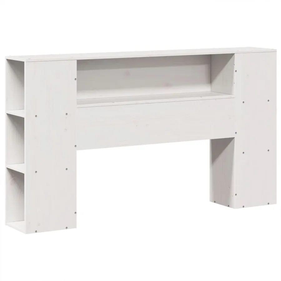 Lit bibliothèque sans matelas blanc 120x200 cm bois massif - 4