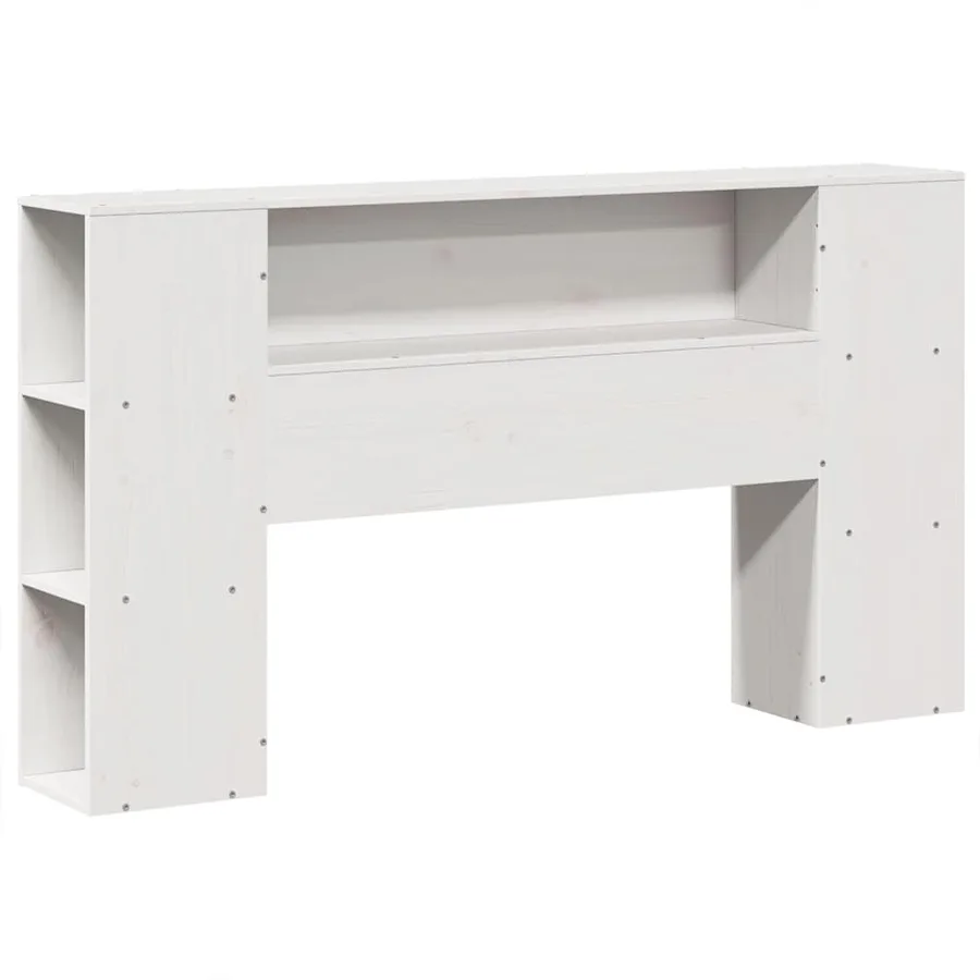 Lit bibliothèque sans matelas blanc 120x190 cm bois pin massif - 6