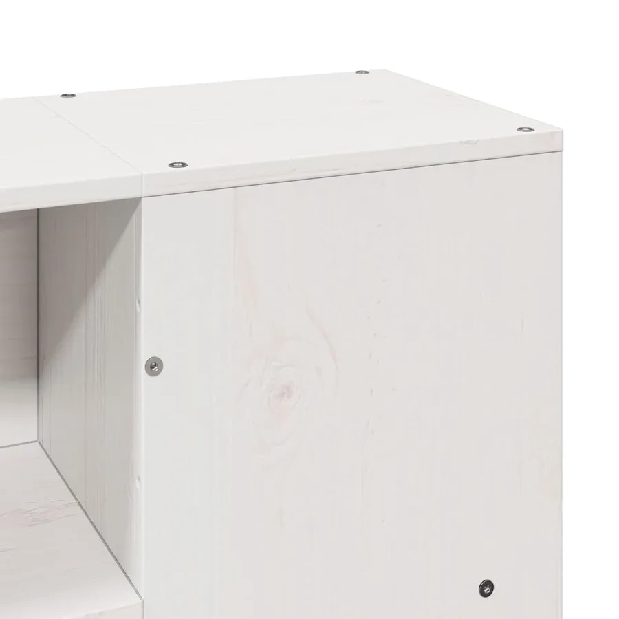 Lit bibliothèque sans matelas blanc 120x190 cm bois pin massif - 9