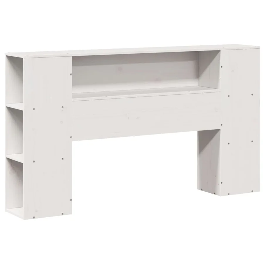 Lit bibliothèque sans matelas blanc 120x200 cm bois pin massif - 7