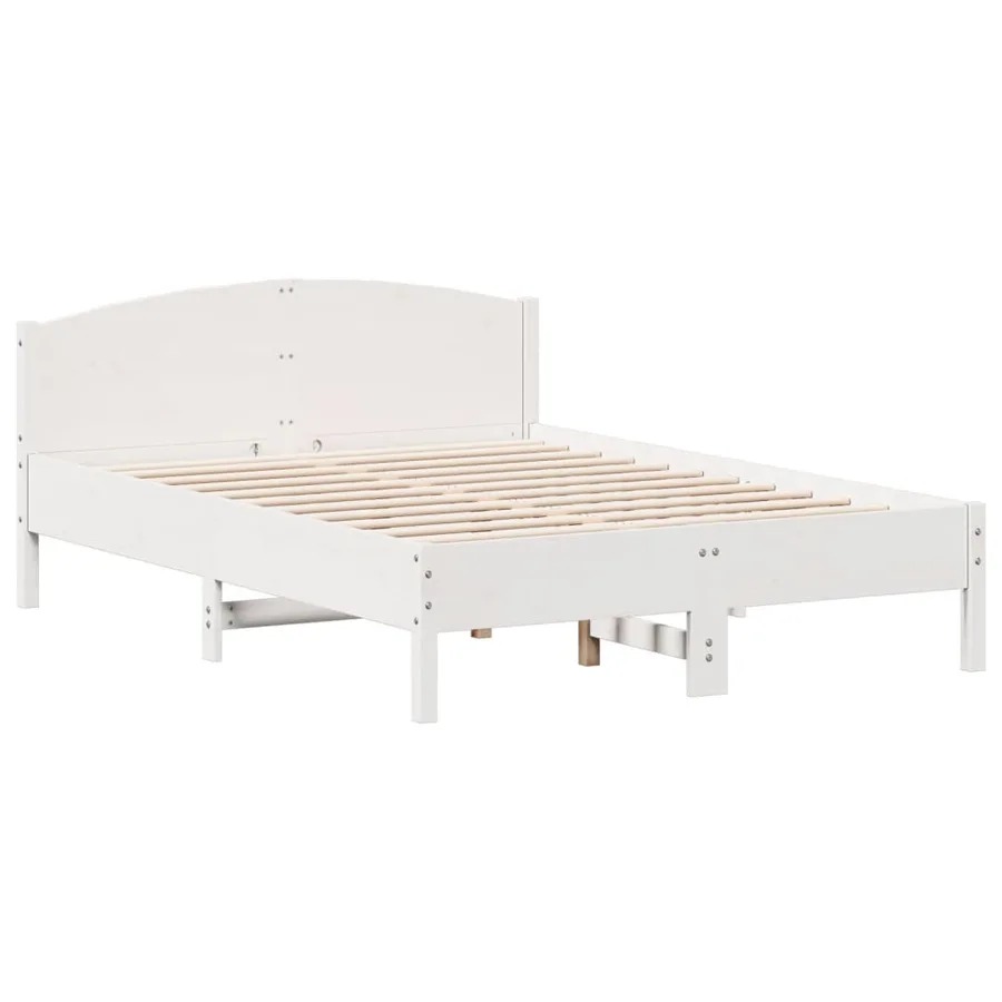 Lit bibliothèque sans matelas blanc 120x190 cm bois pin massif - 8