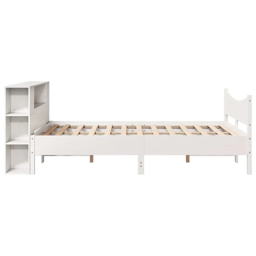 Cadre de lit sans matelas blanc 140x200 cm bois de pin massif - 7