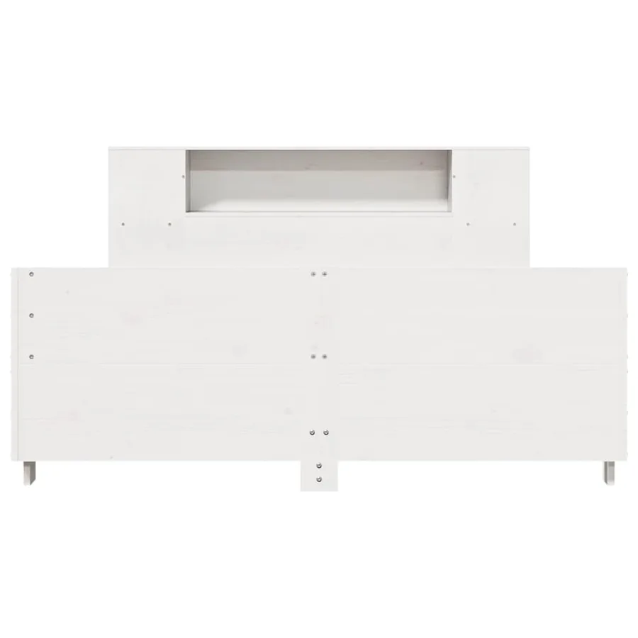 Cadre de lit sans matelas blanc 140x200 cm bois de pin massif - 4