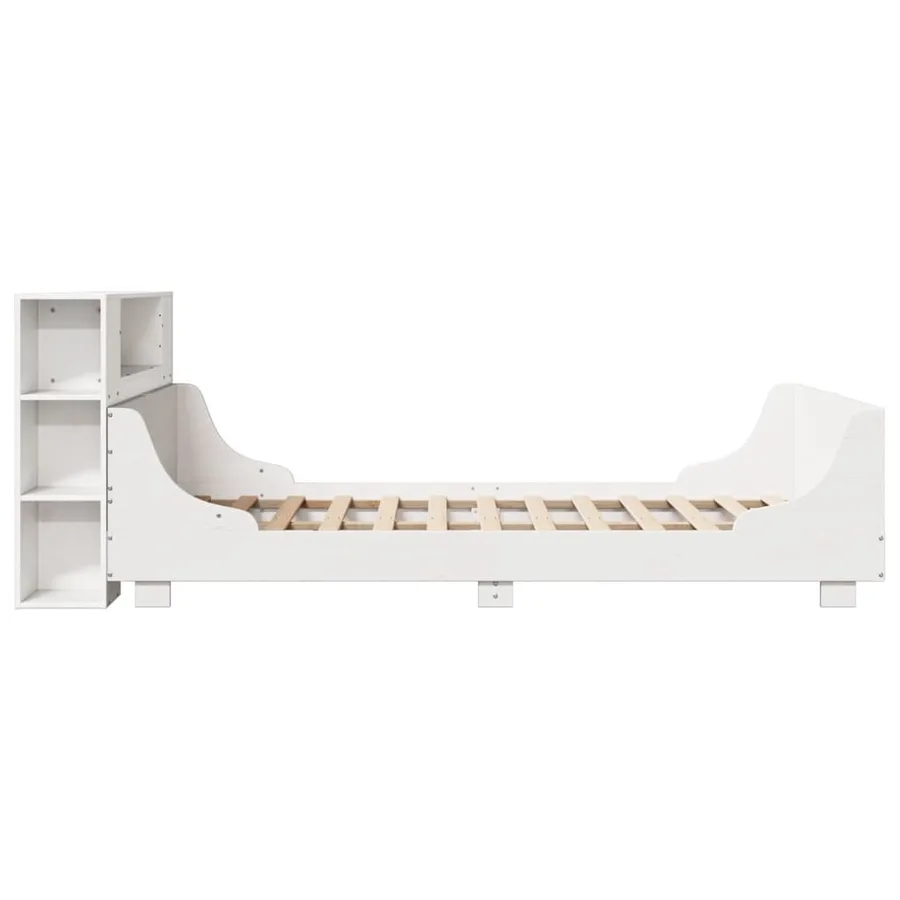 Cadre de lit sans matelas blanc 140x200 cm bois de pin massif - 7