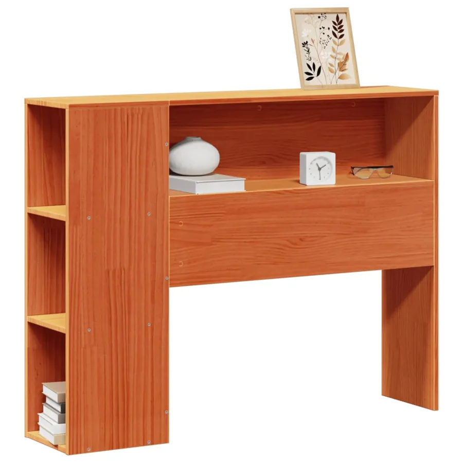 Tête de lit avec rangement cire marron 100cm bois massif de pin - 2