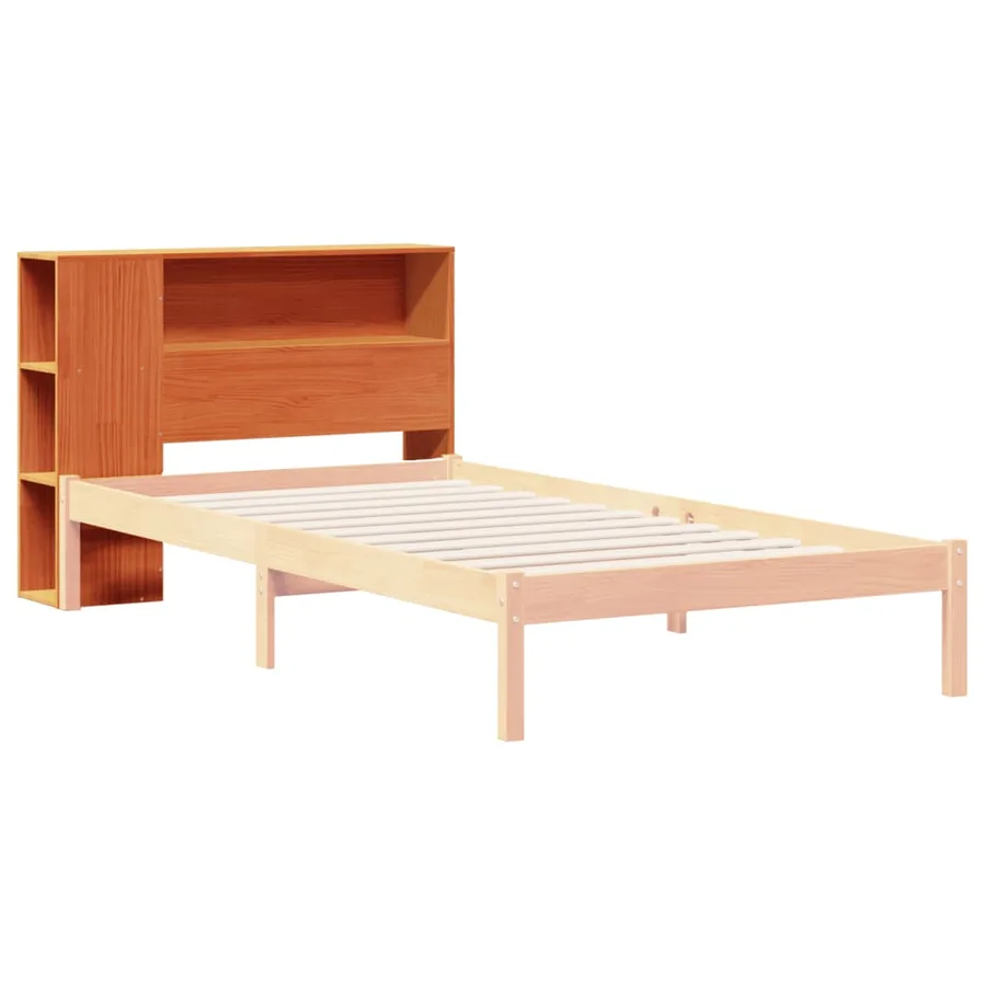 Tête de lit avec rangement cire marron 100cm bois massif de pin - 7