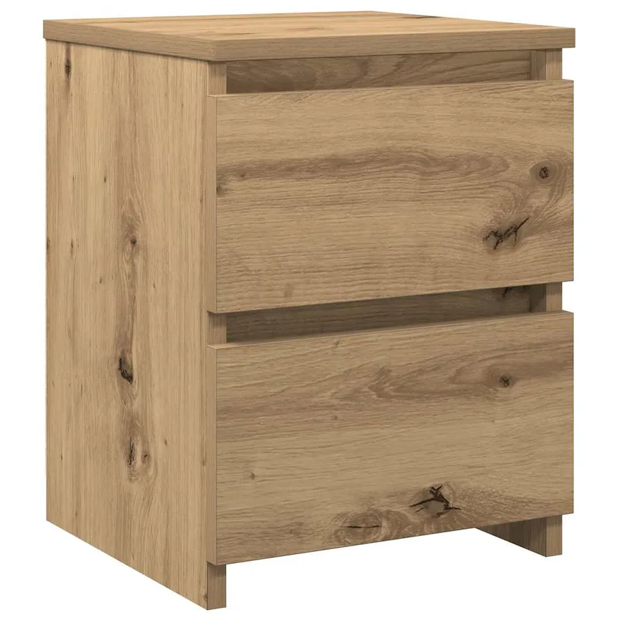 Tables de chevet 2 pcs chêne artisanal bois d'ingénierie - 5