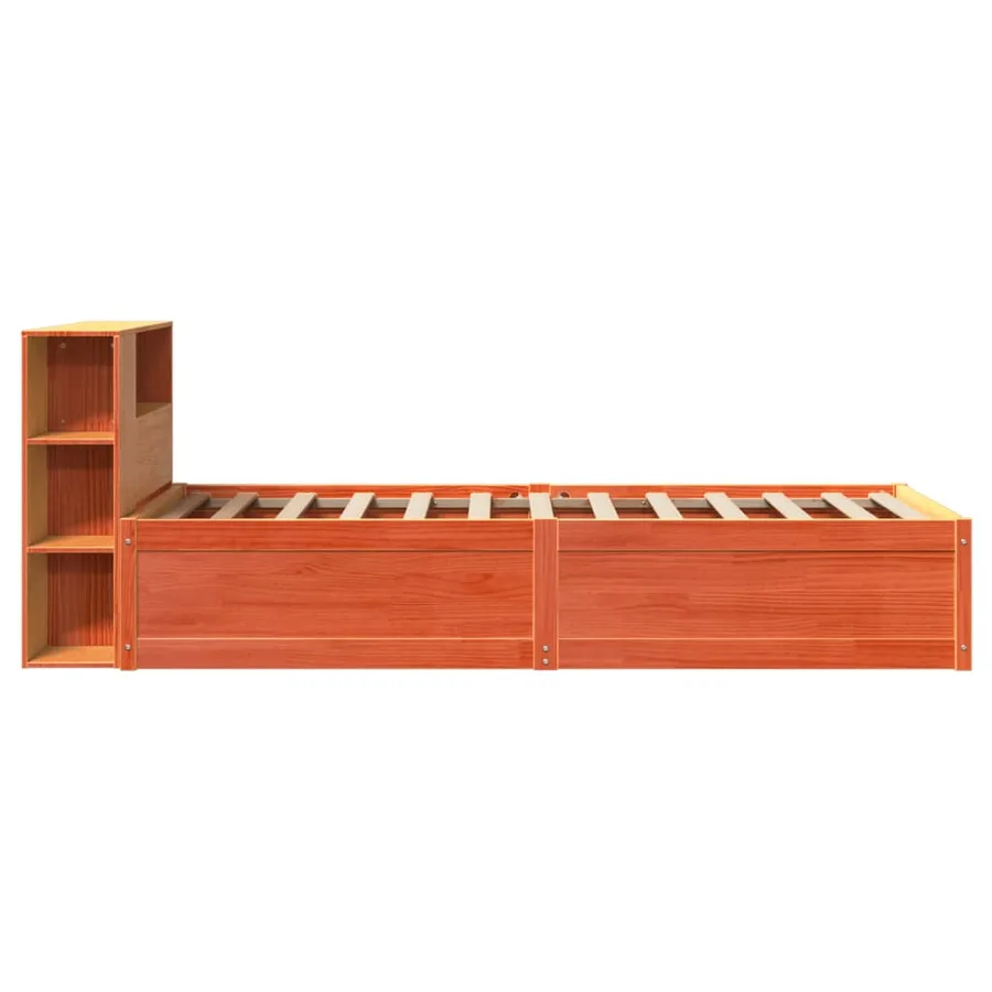 Cadre de lit sans matelas cire marron 100x200cm bois pin massif - 6
