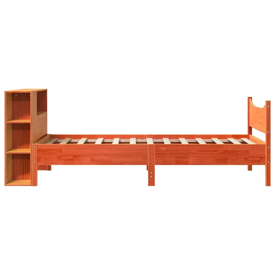 Cadre de lit sans matelas cire marron 100x200cm bois pin massif - 7