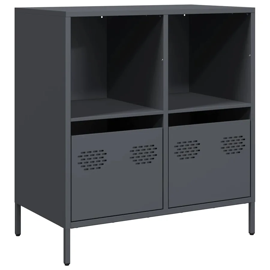 Buffet anthracite 68x39x73,5 cm acier laminé à froid - 2