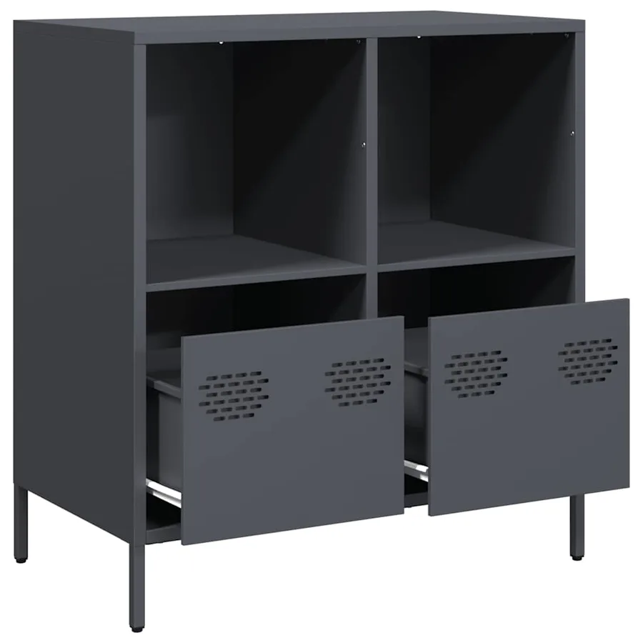 Buffet anthracite 68x39x73,5 cm acier laminé à froid - 5