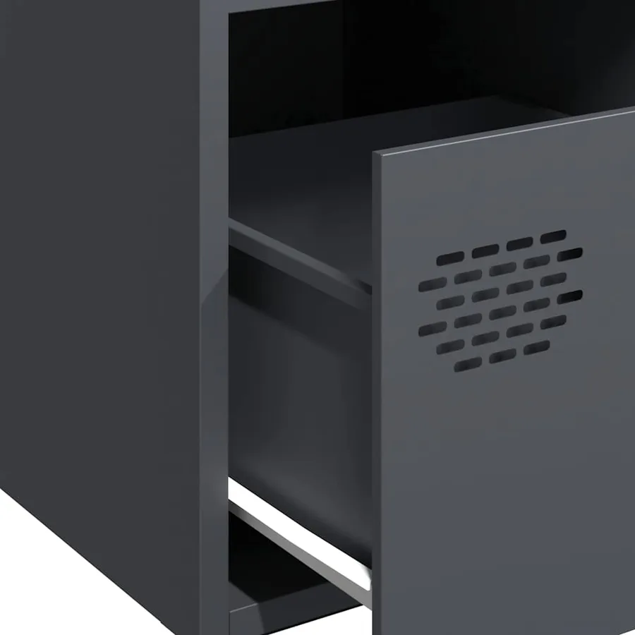 Buffet anthracite 68x39x73,5 cm acier laminé à froid - 9