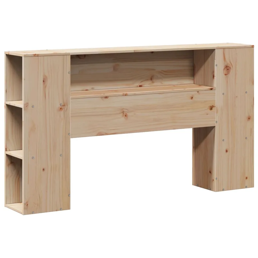 Lit bibliothèque sans matelas 135x190 cm bois de pin massif - 7
