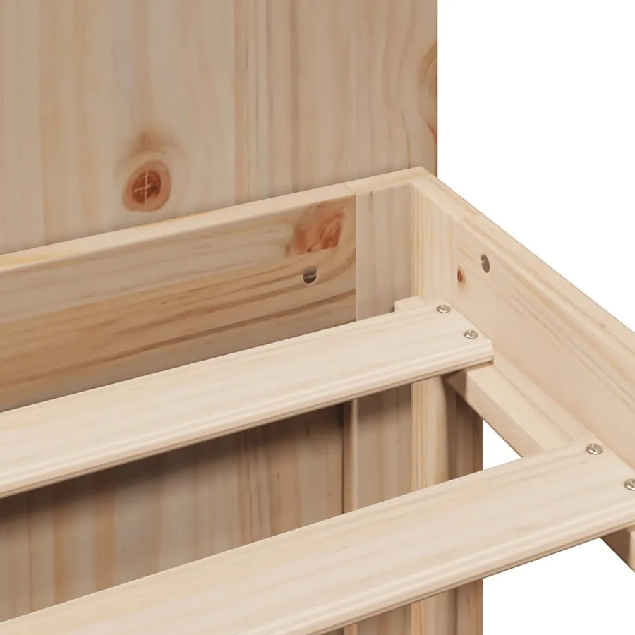 Lit bibliothèque sans matelas 135x190 cm bois de pin massif - 9
