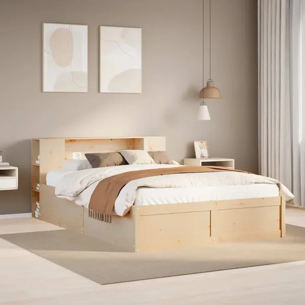 Cadre de lit sans matelas 135x190 cm bois de pin massif