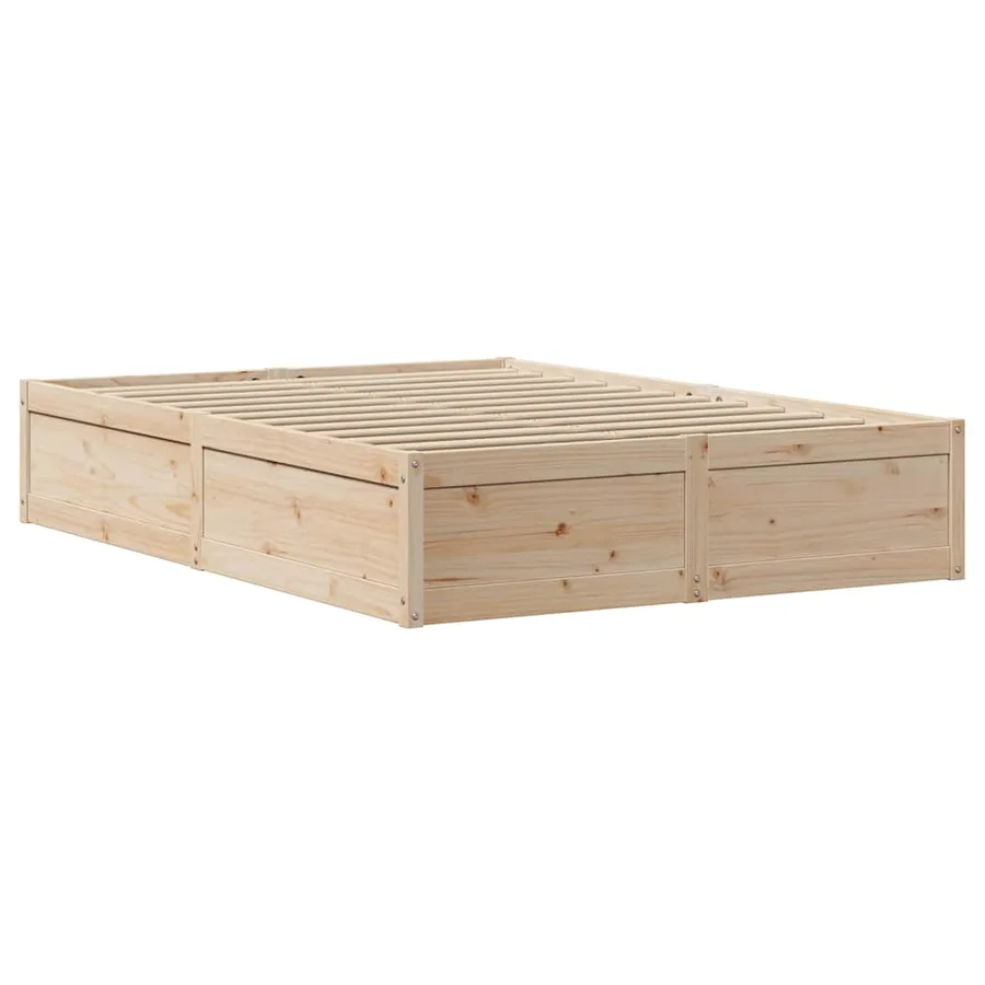 Cadre de lit sans matelas 135x190 cm bois de pin massif - 5