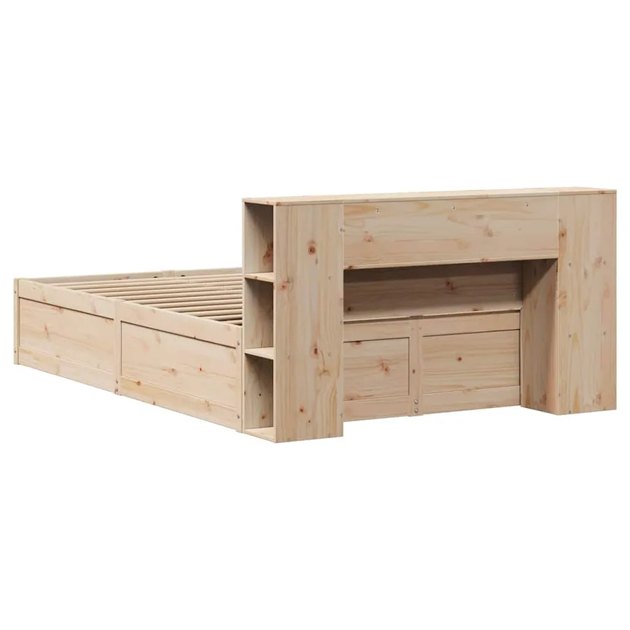 Cadre de lit sans matelas 135x190 cm bois de pin massif - 7