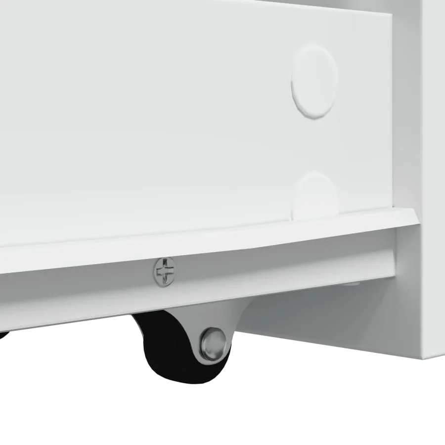 Armoire de salle de bain étroite avec roulettes blanc - 10