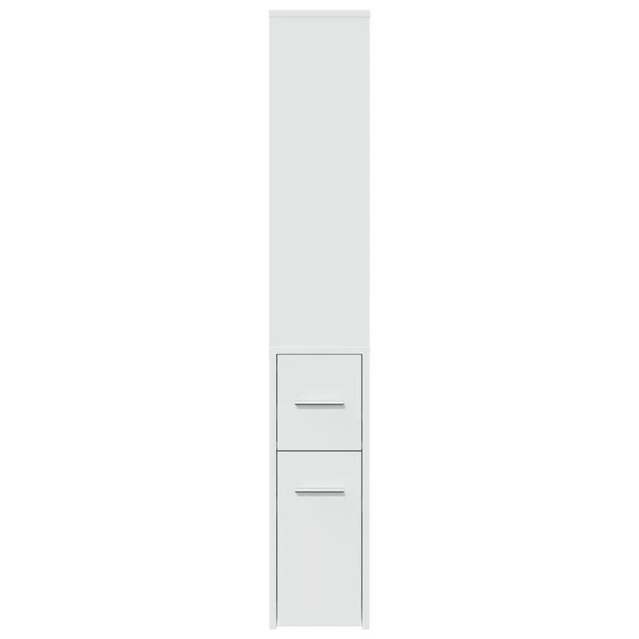 Armoire de salle de bain étroite avec roulettes blanc - 5