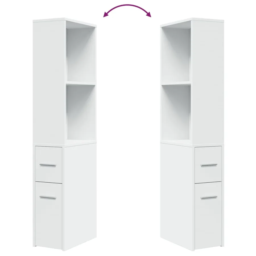 Armoire de salle de bain étroite avec roulettes blanc - 8