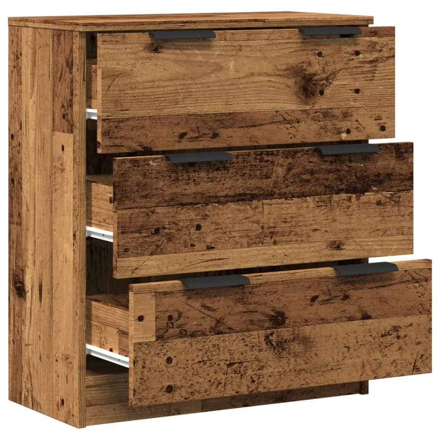 Buffet vieux bois 60x30x70 cm bois d'ingénierie - 7