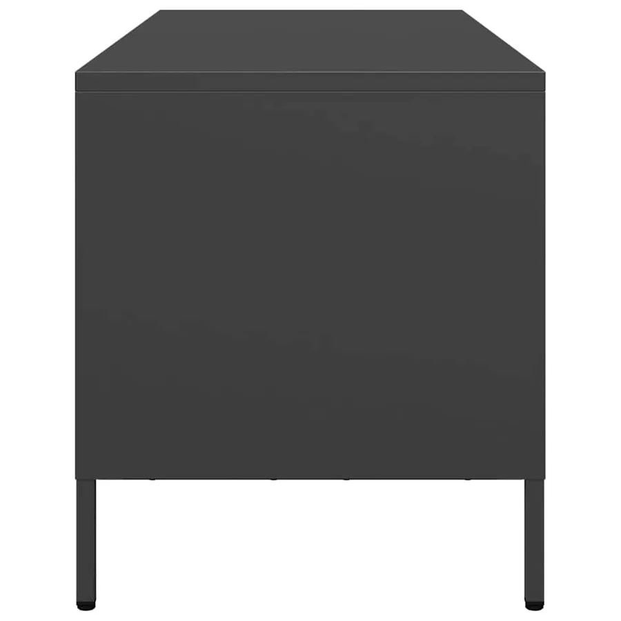 Meuble TV noir 101,5x39x43,5 cm acier laminé à froid - 6