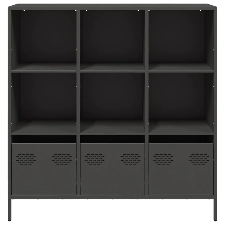 Buffet haut noir 101,5x39x103,5 cm acier - 5