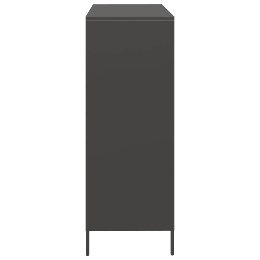 Buffet haut noir 101,5x39x103,5 cm acier - 6