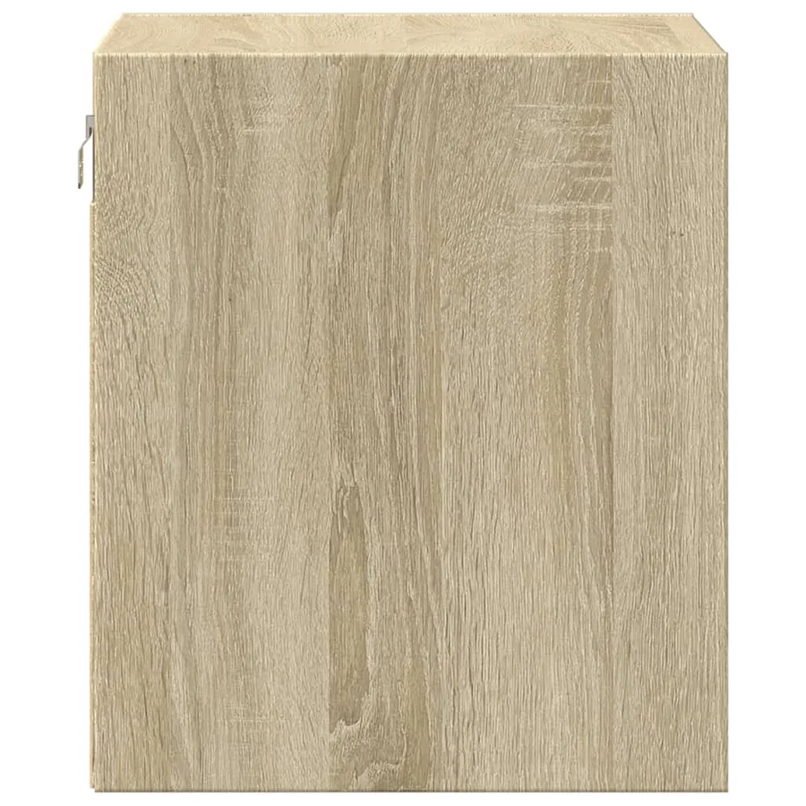 Table de chevet murale avec lumières LED chêne sonoma - 8