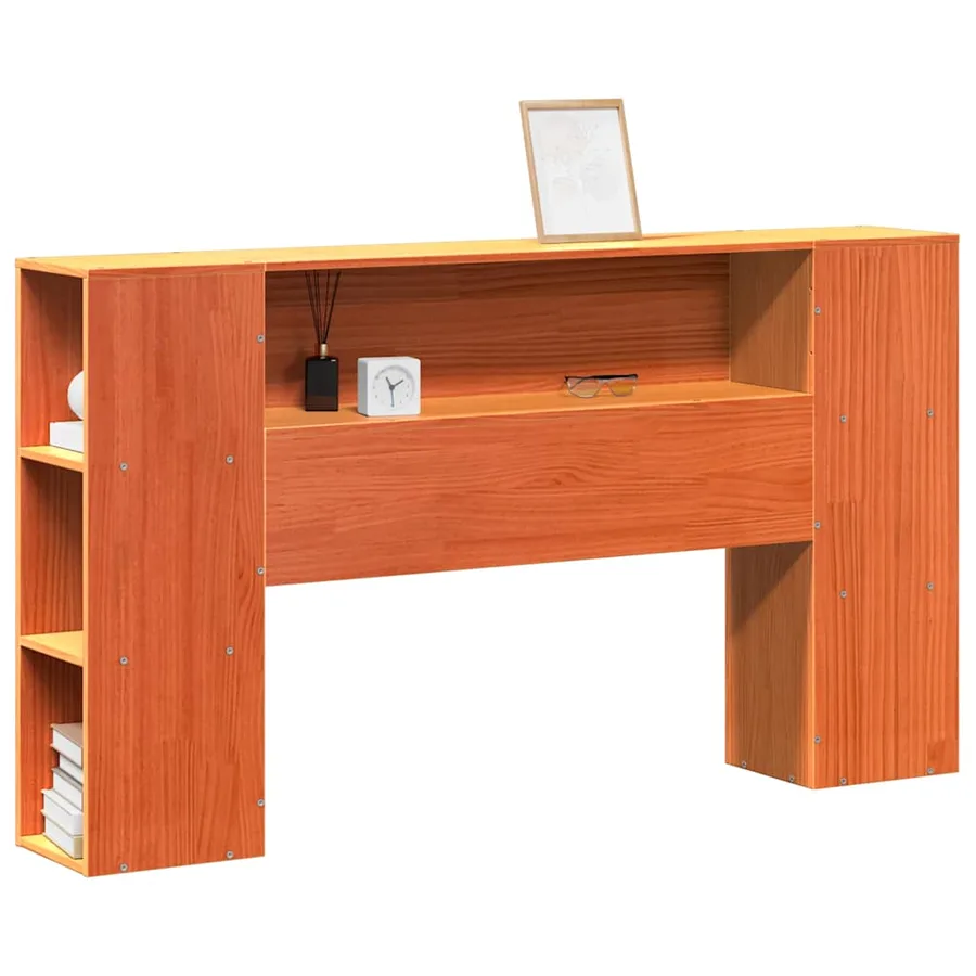 Tête de lit avec rangement cire marron 150cm bois massif de pin - 2