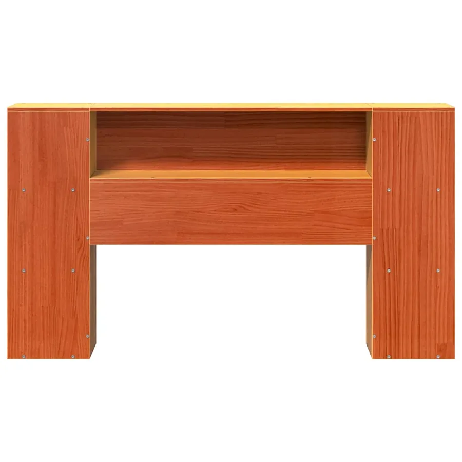 Tête de lit avec rangement cire marron 150cm bois massif de pin - 4