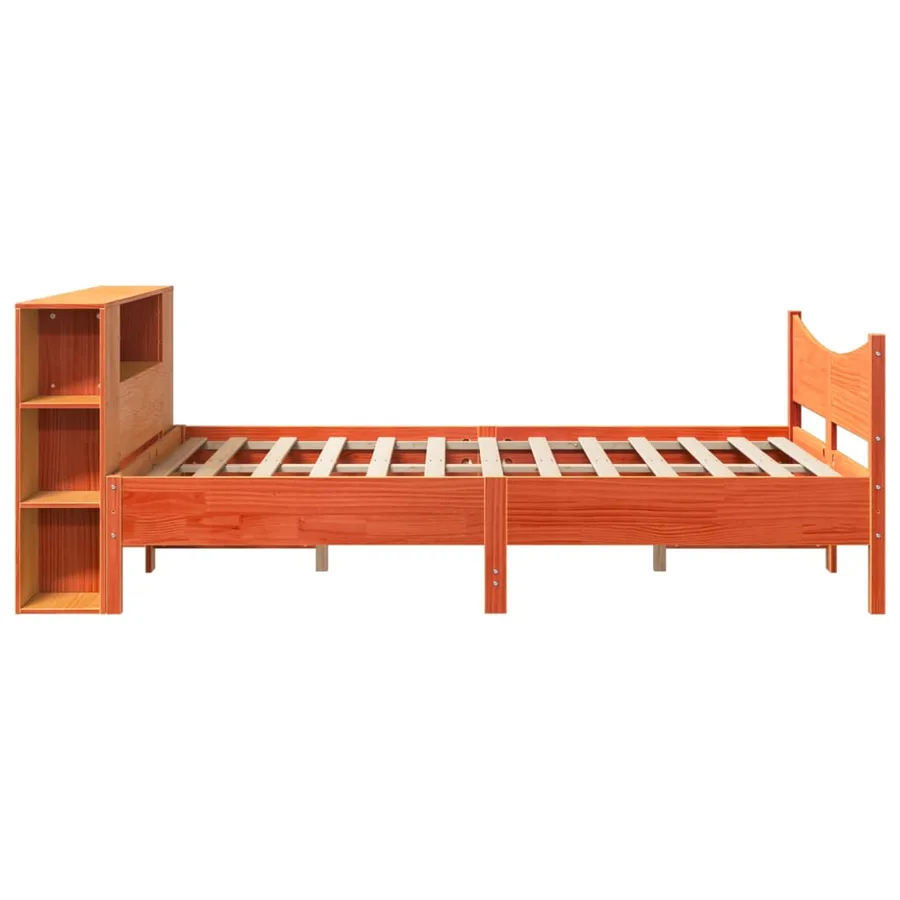 Cadre de lit sans matelas cire marron 150x200cm bois pin massif - 7