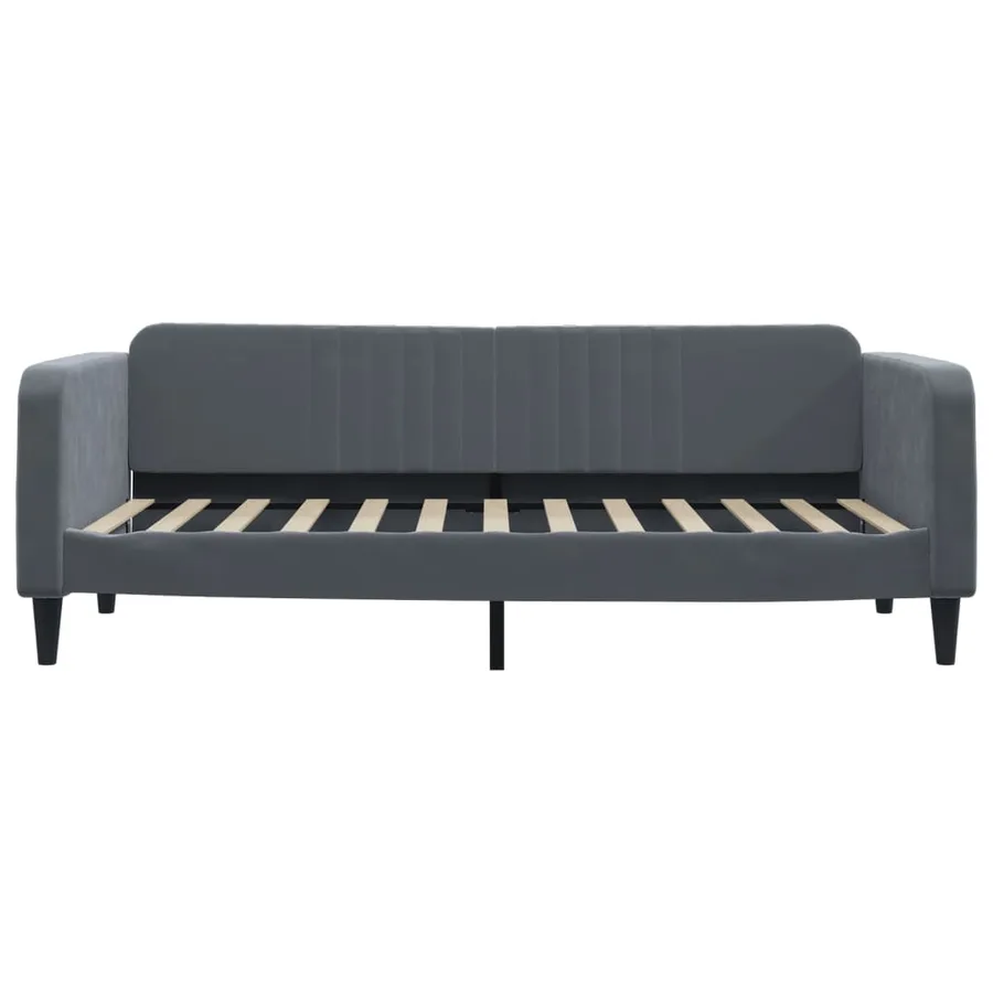 Lit de jour avec matelas gris foncé 90x200 cm velours - 4
