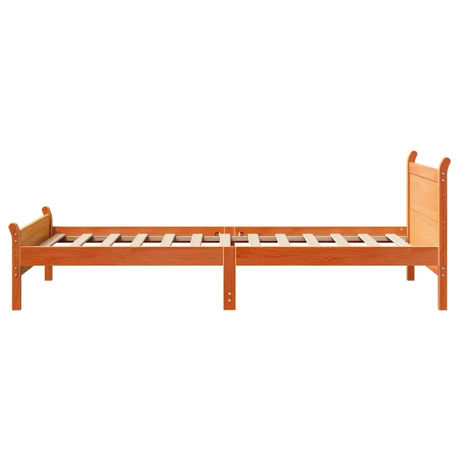 Cadre de lit sans matelas cire marron 75x190 cm bois pin massif - 5