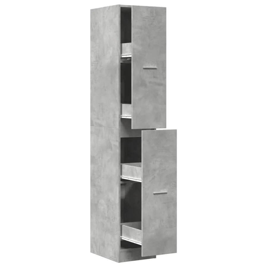 Armoire d'apothicaire gris béton 30x41x174,5 cm bois ingénierie - 2