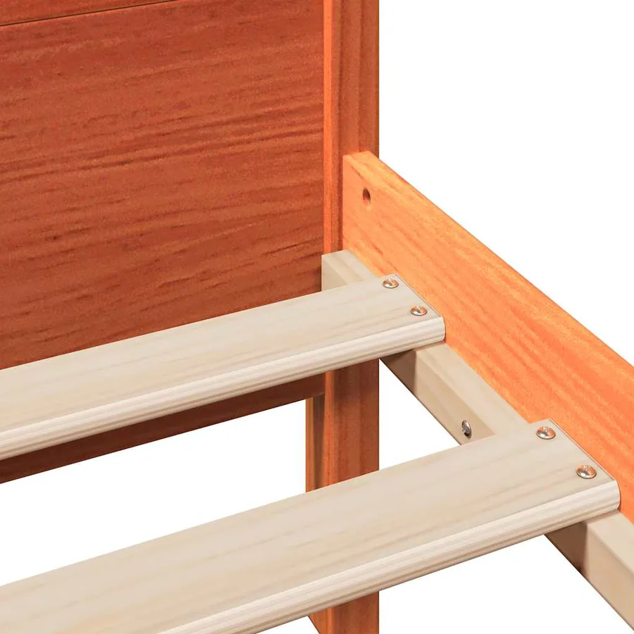 Cadre de lit sans matelas cire marron 75x190 cm bois pin massif - 10